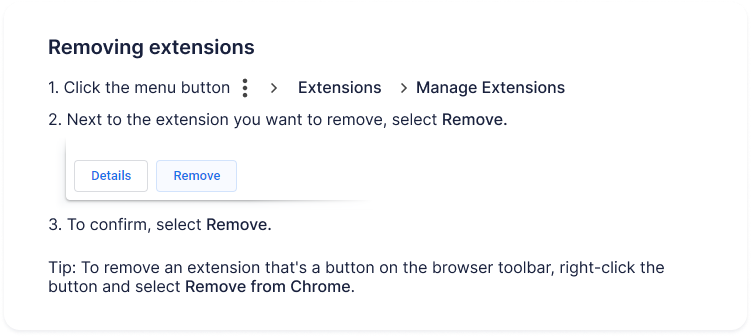 How to uninstall the extension